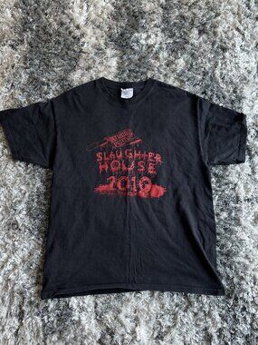 Band Black Rare Rat Bastards Slaughter House 2010 Short Sleeve T L Sz L